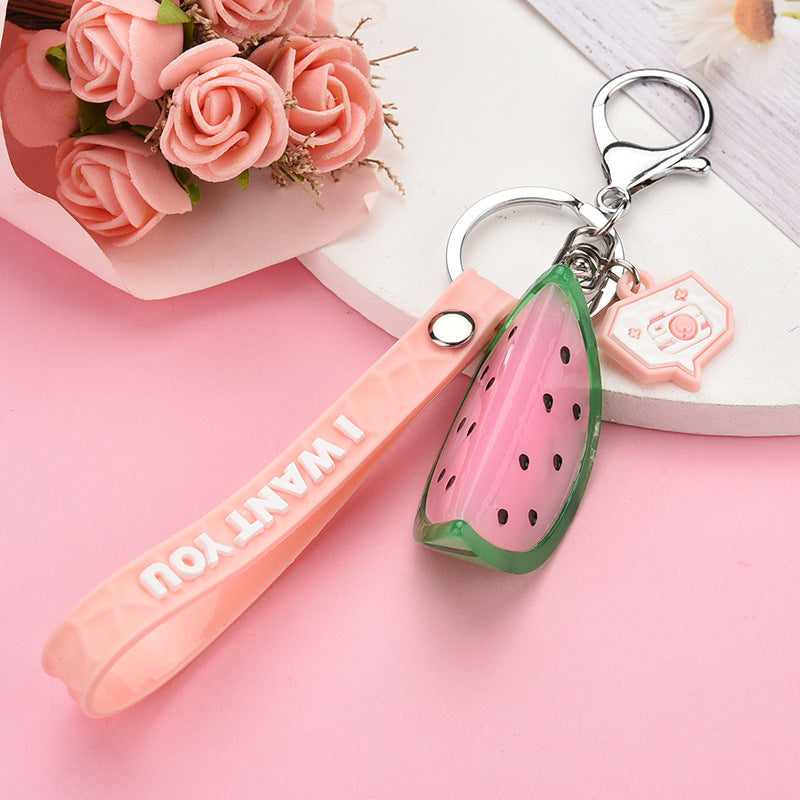 Wholesale Acrylic Luminous Watermelon Creative Keychain